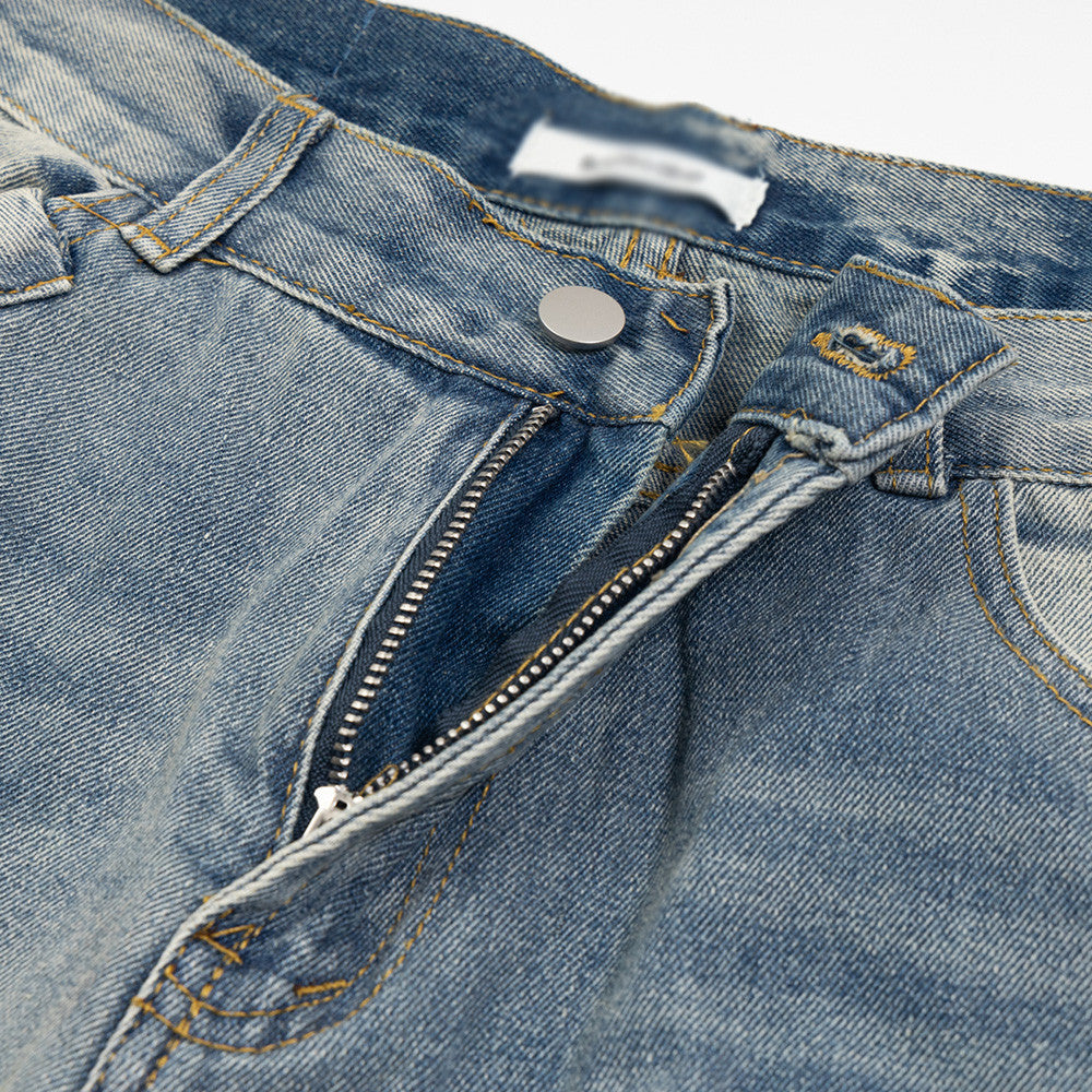 Punk Street Fashion Paint Splash Loose Distressed Beggar Straight-leg Trousers Men And Women